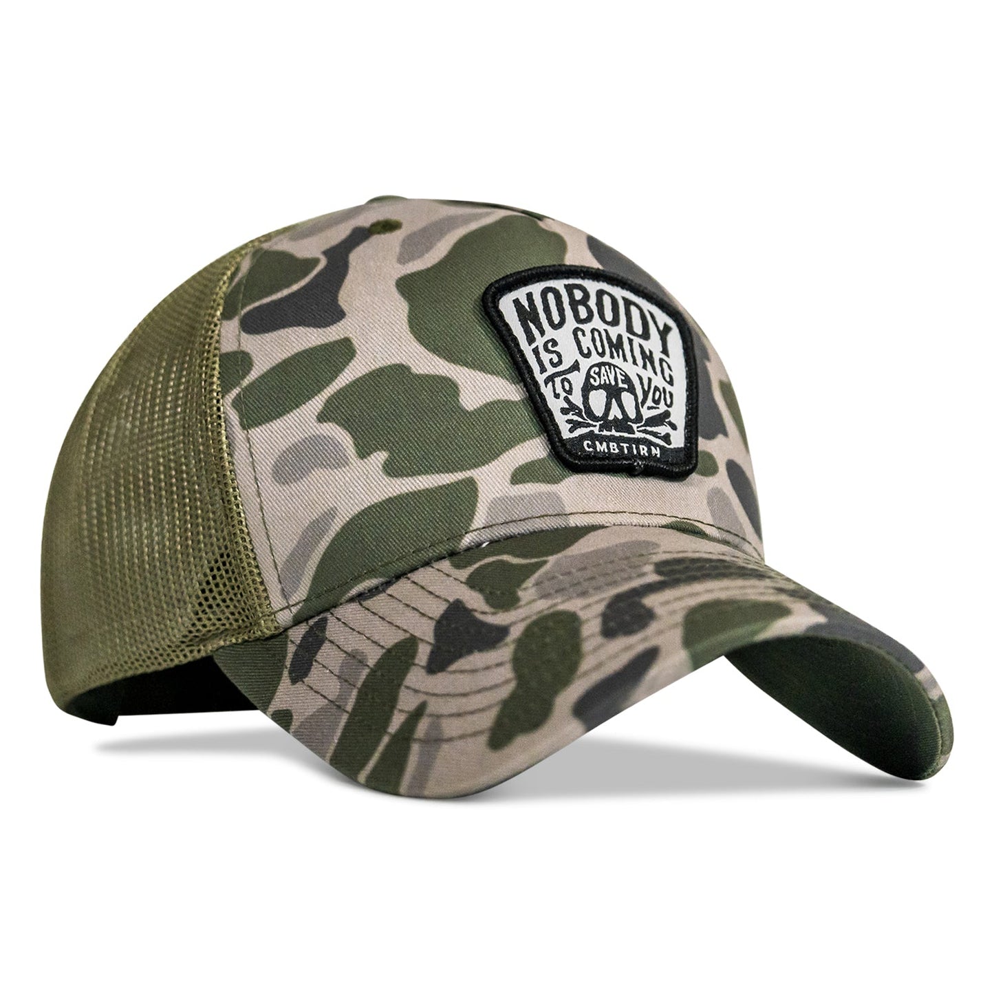 Nobody Is Coming To Save You Skull Patch Snapback Hat