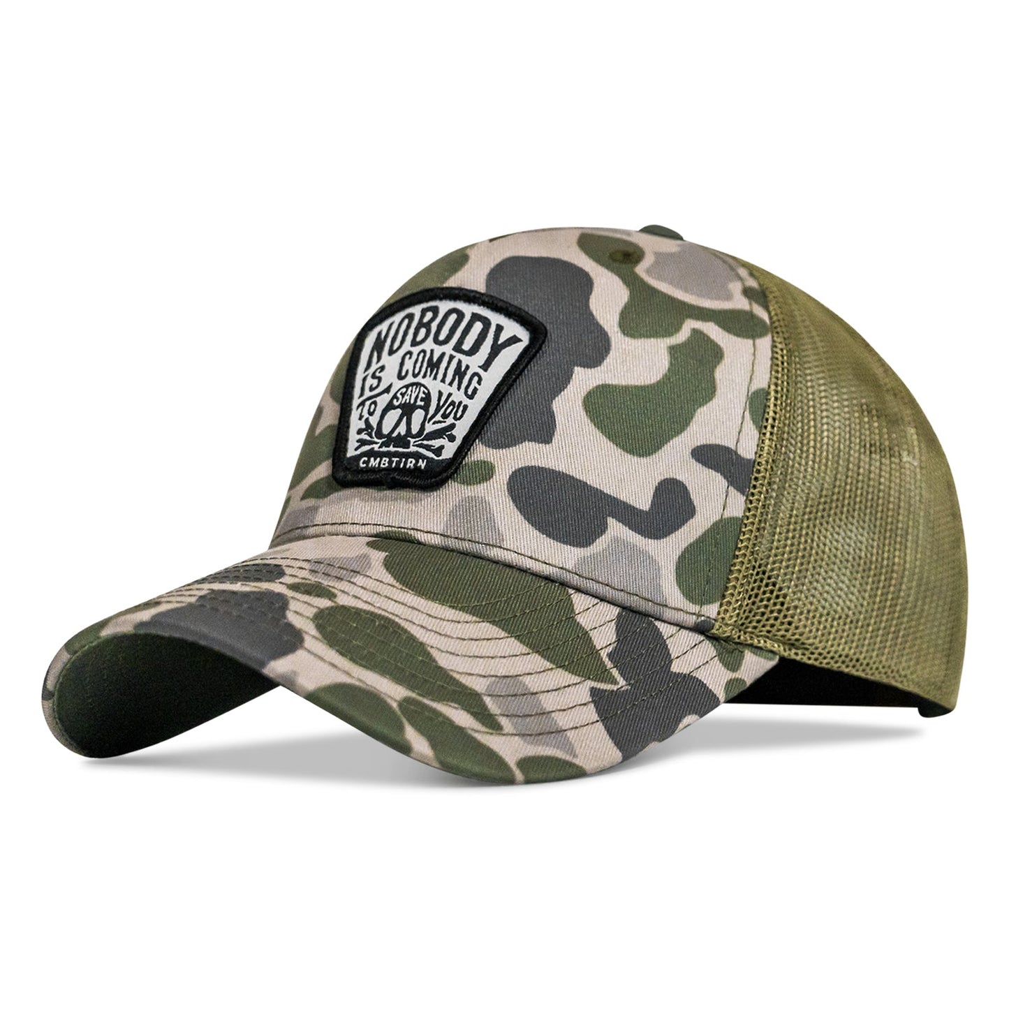 Nobody Is Coming To Save You Skull Patch Snapback Hat
