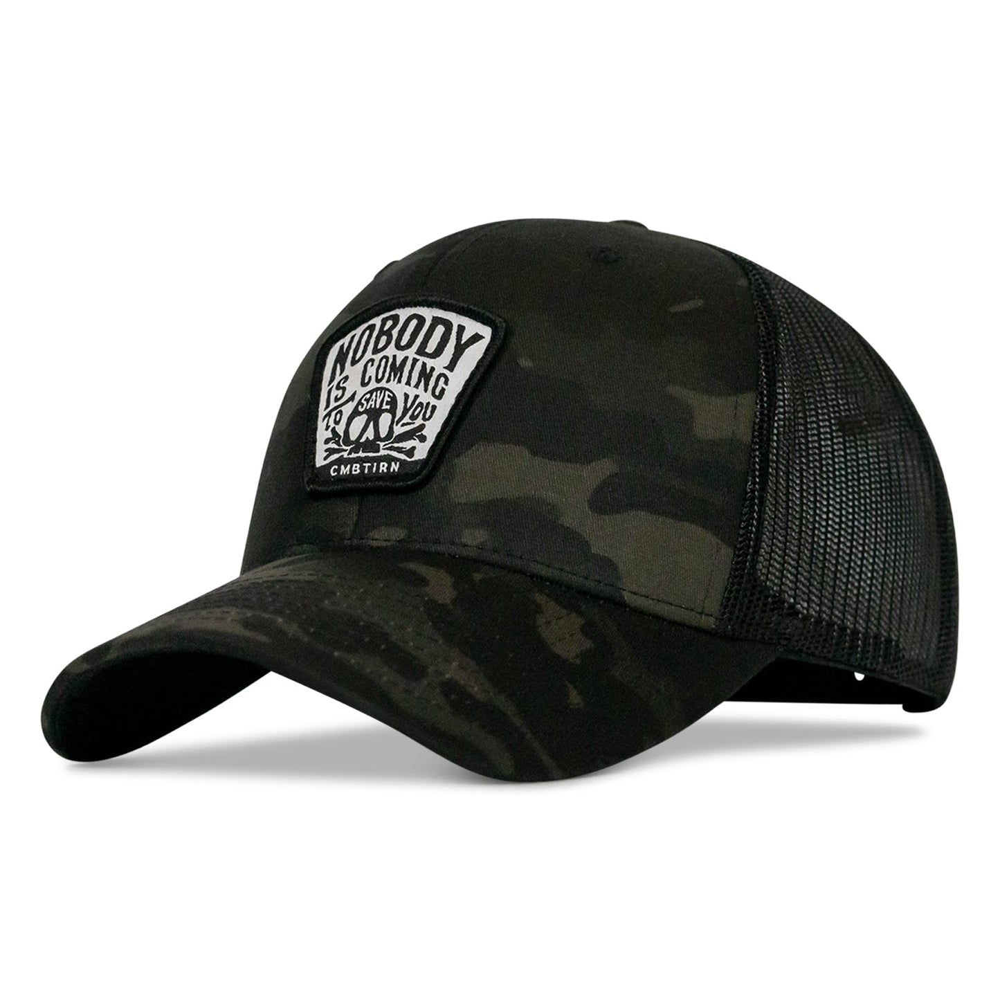 Nobody Is Coming To Save You Skull Patch Snapback Hat