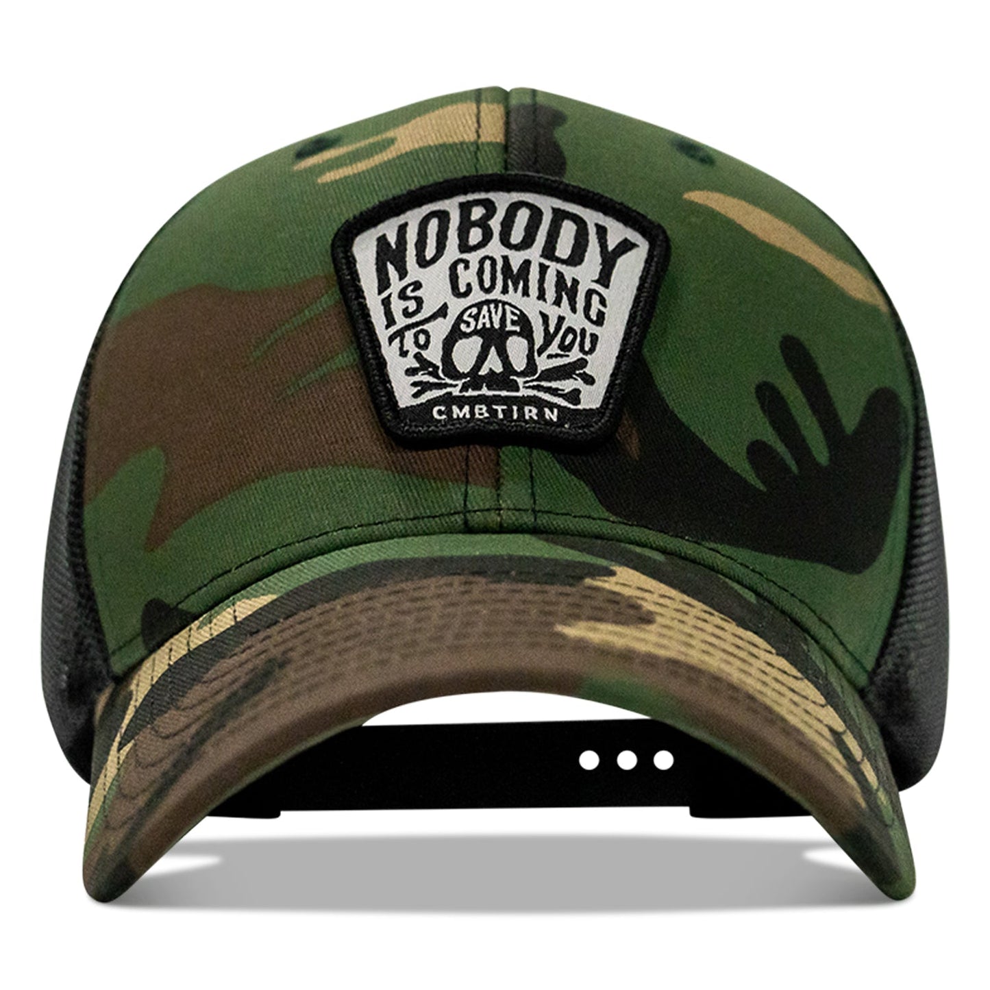 Nobody Is Coming To Save You Skull Patch Snapback Hat