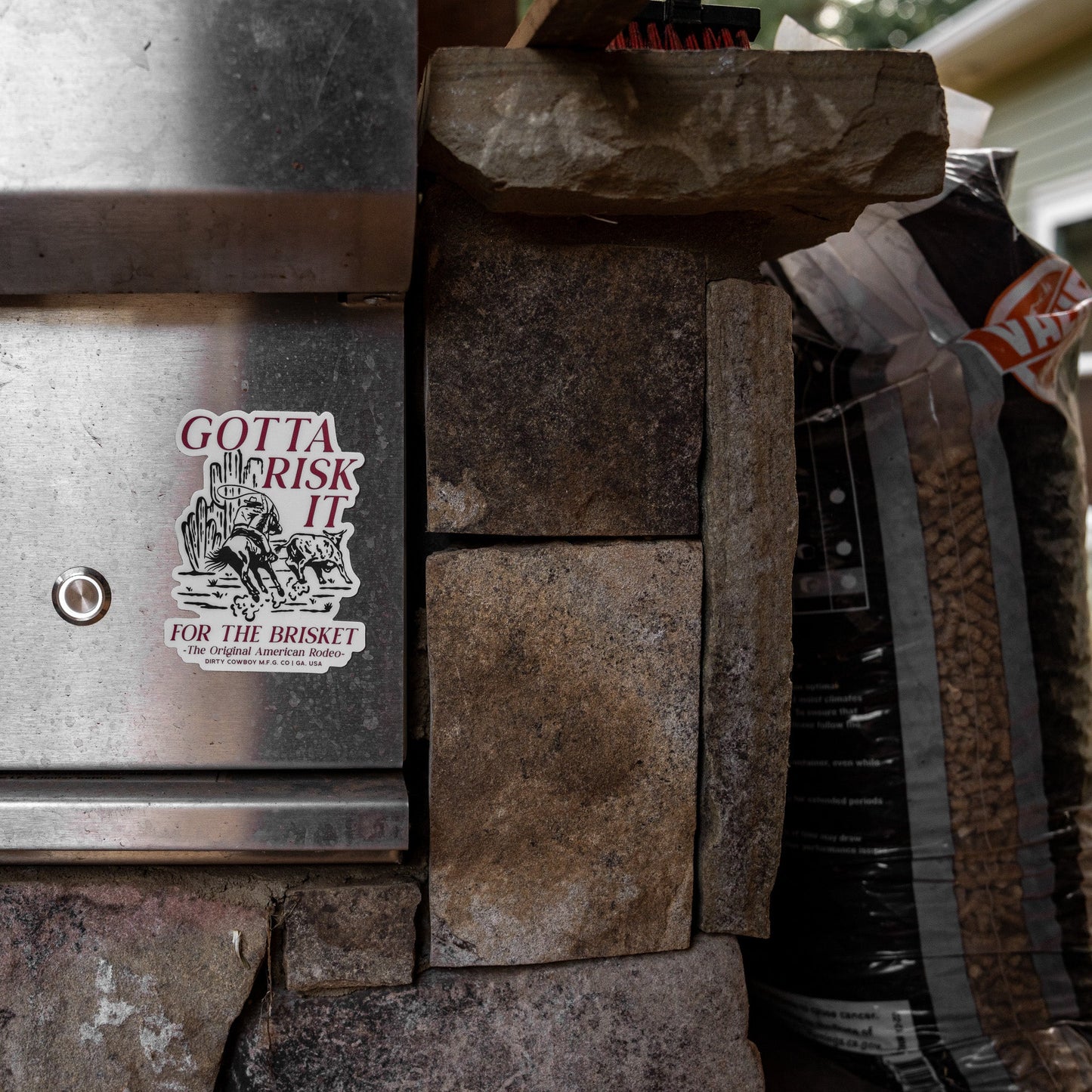 Gotta Risk It For The Brisket - American Rodeo Decal