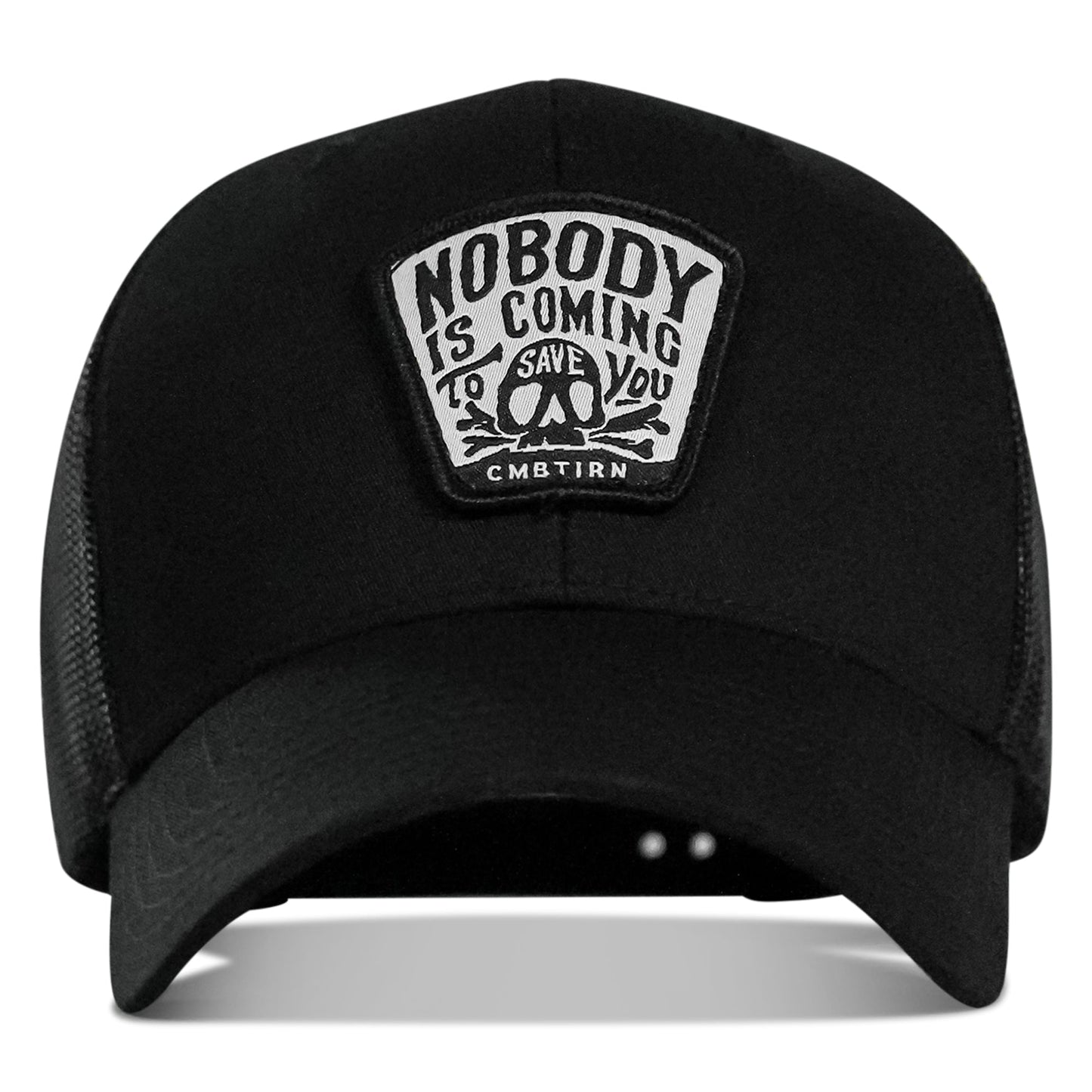 Nobody Is Coming To Save You Skull Patch Snapback Hat