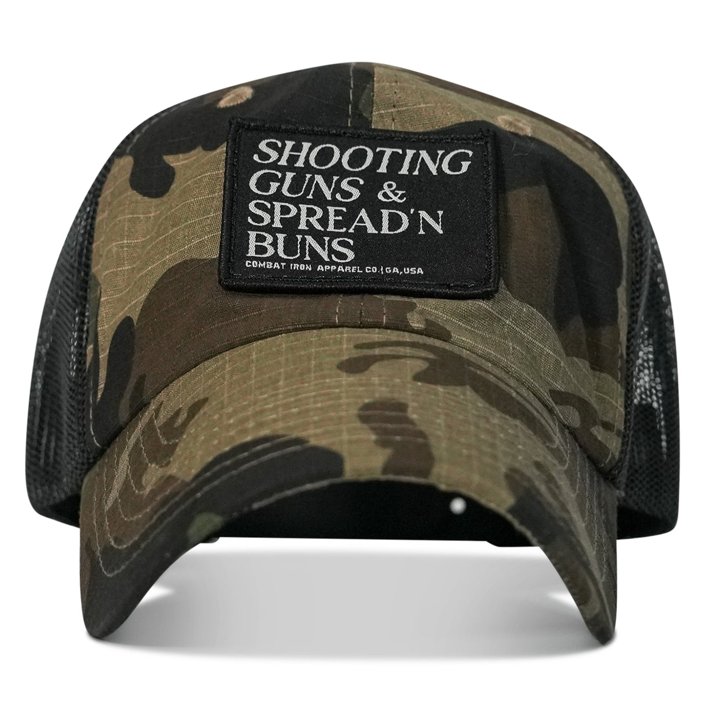 Shooting Guns and Spreading Buns  Patch Tactical Ripstop Mesh Snapback Hat