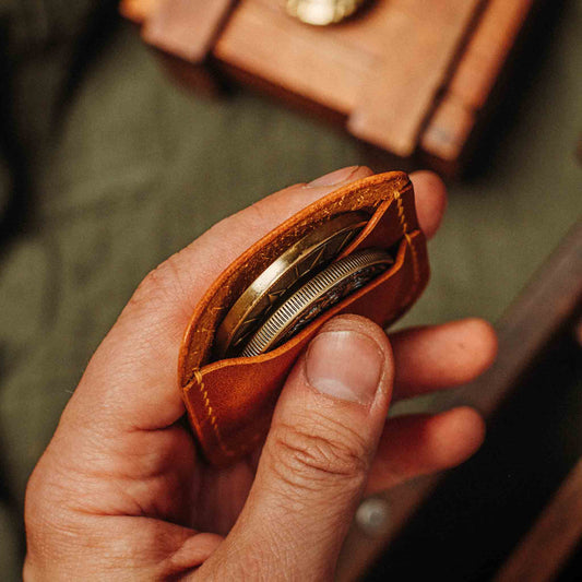 Double Coin Holder - Peso Pocket Duo | Challenge Coin Case | Handcrafted Leather