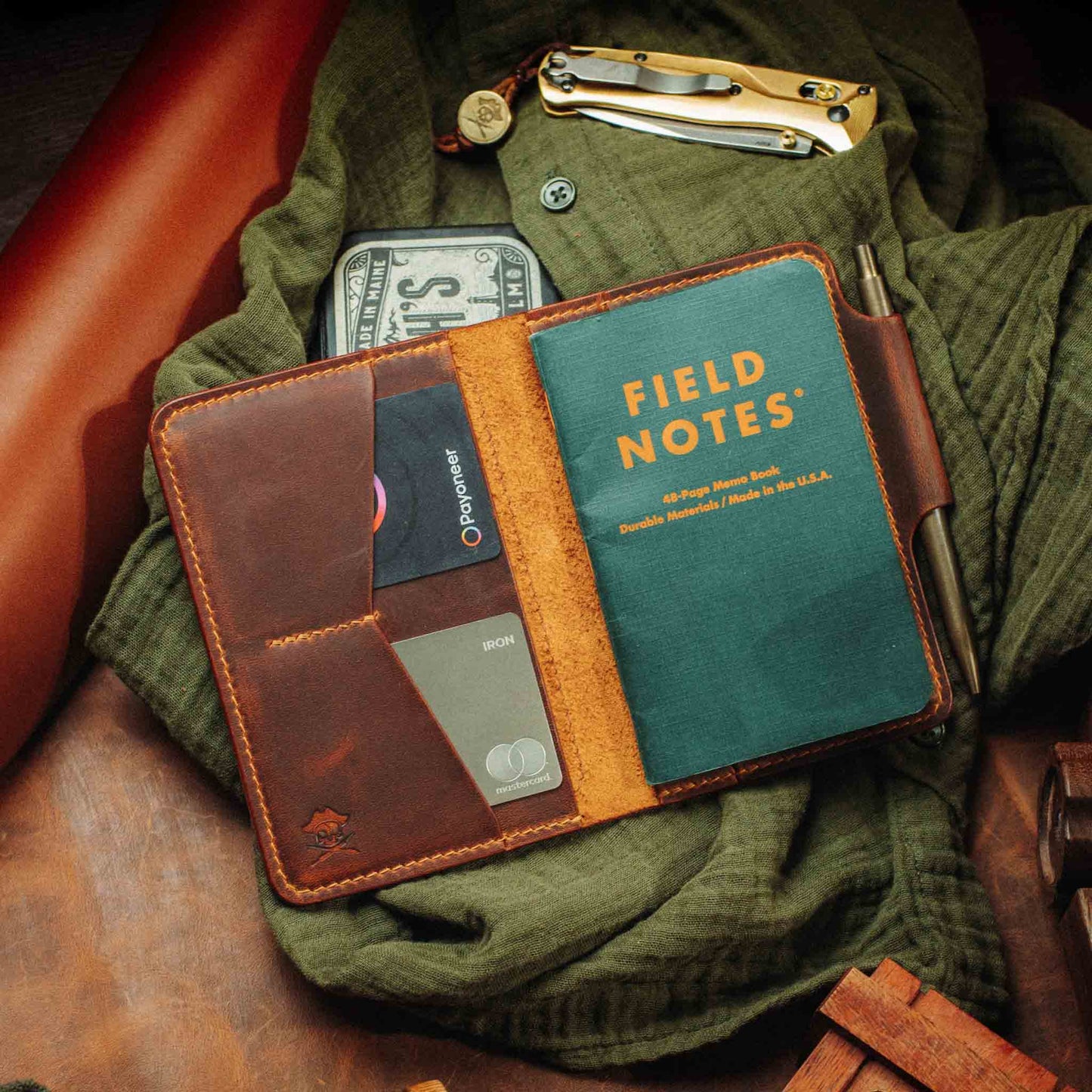 Passport Travel Wallet - Quartermaster v2 | Leather Velcro Organizer | Field Notes Holder