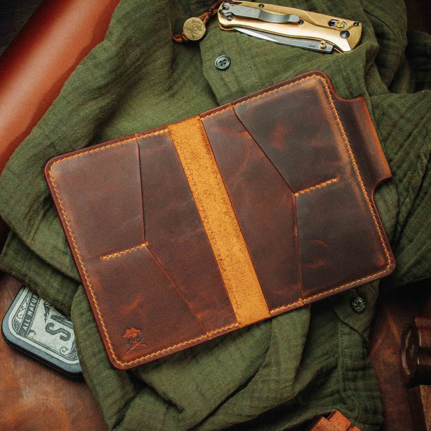 Passport Travel Wallet - Quartermaster v2 | Leather Velcro Organizer | Field Notes Holder