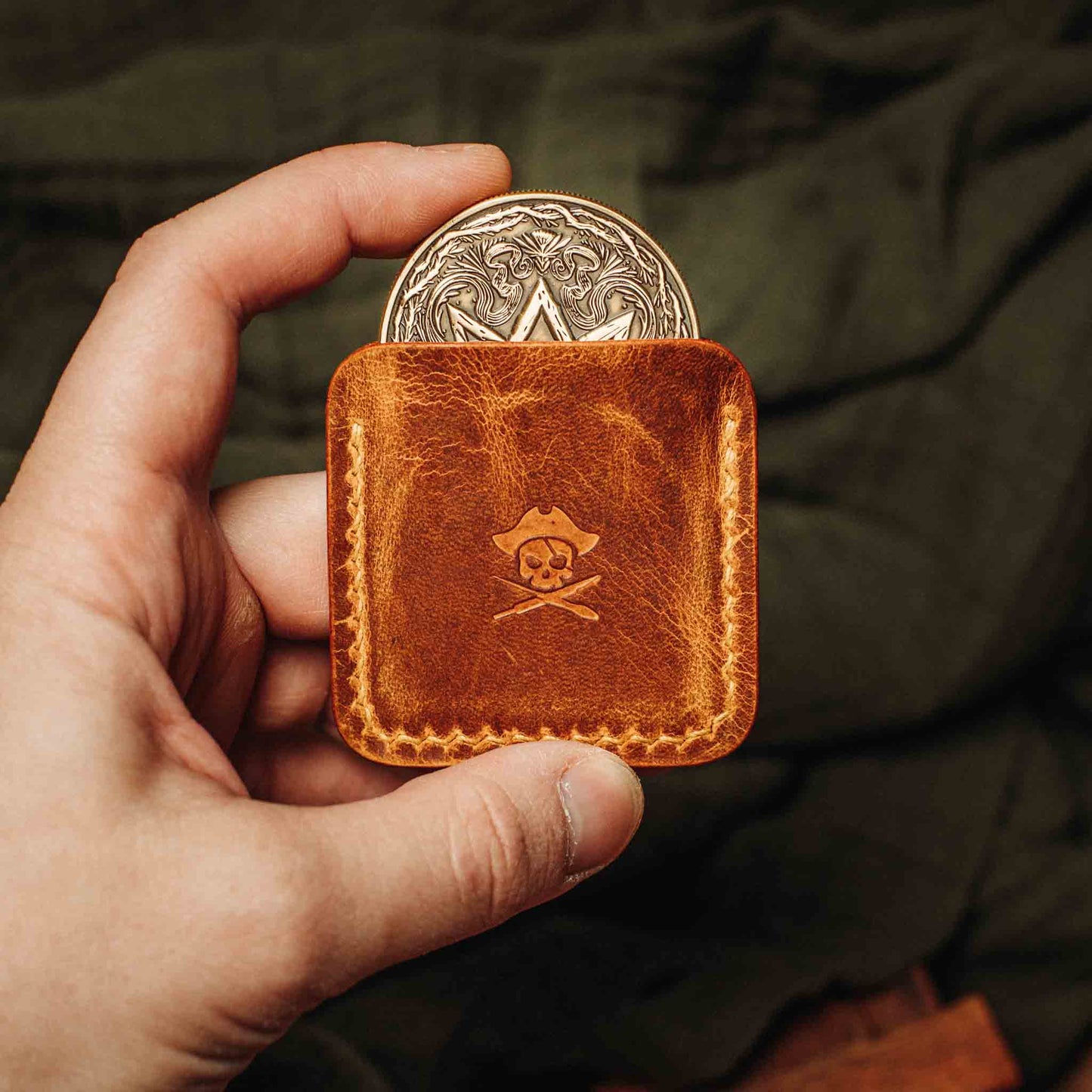 Challenge Coin Holder - Peso Pocket v3 | Leather Coin Case | Handcrafted EDC