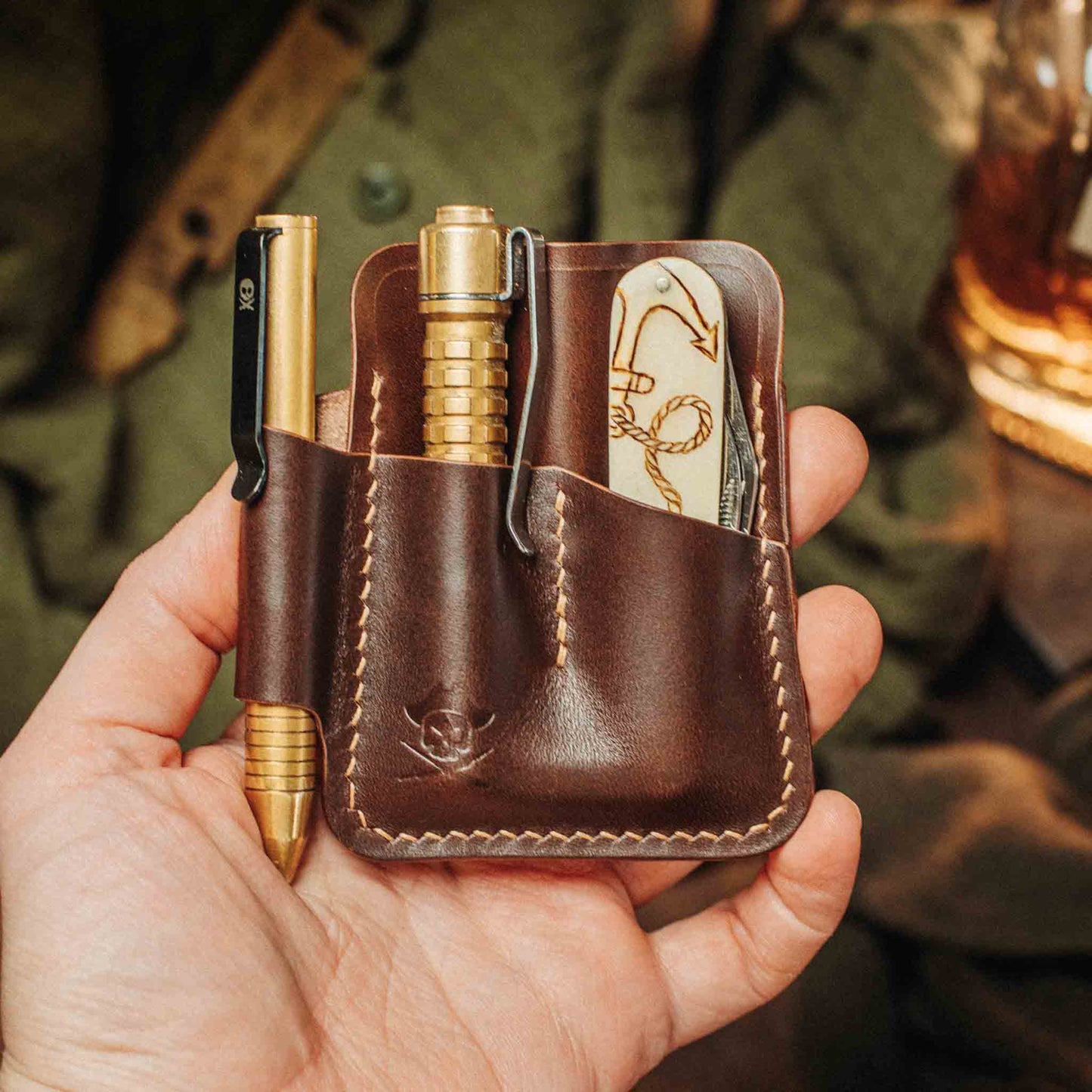 Small Pocket Organizer - First Mate Mini | Leather Pocket Slip | Handcrafted Everyday Carry