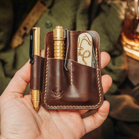 Small Pocket Organizer - First Mate Mini | Leather Pocket Slip | Handcrafted Everyday Carry