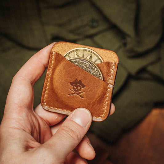 Double Coin Holder - Peso Pocket Duo | Challenge Coin Case | Handcrafted Leather