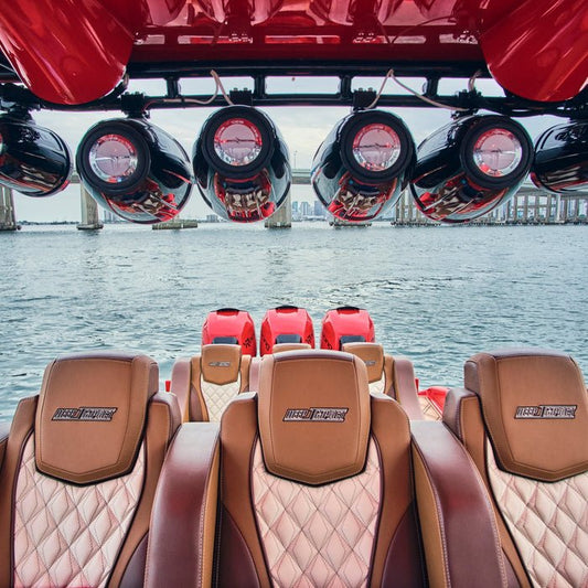 NXL 6.5" Neodymium Marine and Powersports Towers with Built-in Passive Radiator, 1" Driver and LED RGB Lights 150 Watts Rms -White