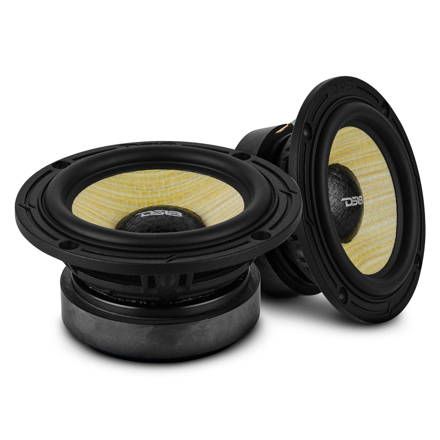 DXQ 3.5” Midrange Speaker with Yellow Straw + Composite Foam Cone | 60W RMS 4-Ohm