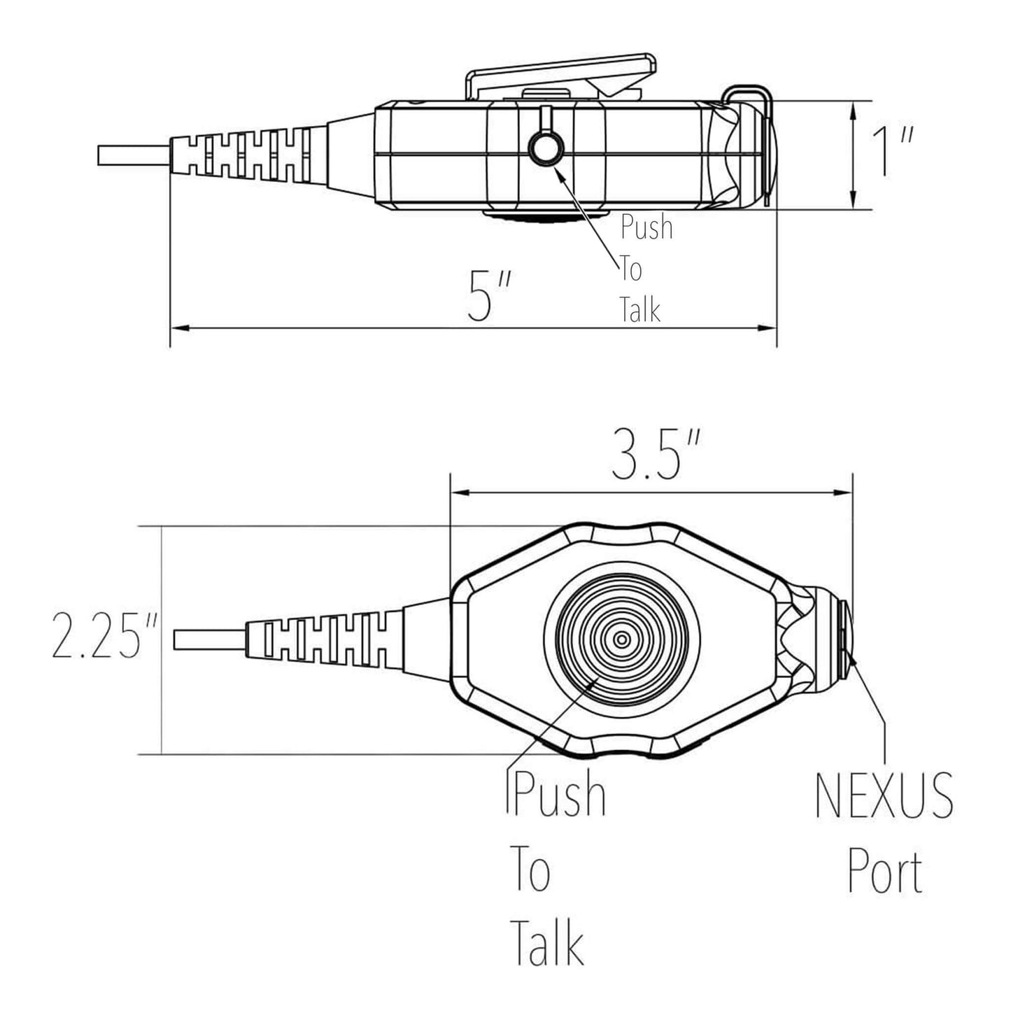 Tactical Dual Radio Amplified PTT for Single Comm Headset Quick Disconnect (Hirose): NATO/Military Wiring, Peltor, Gentex, Ops-Core, OTTO, TEA, David Clark, MSA, Military Helicopter - Replacement/Upgrade - No Adapter