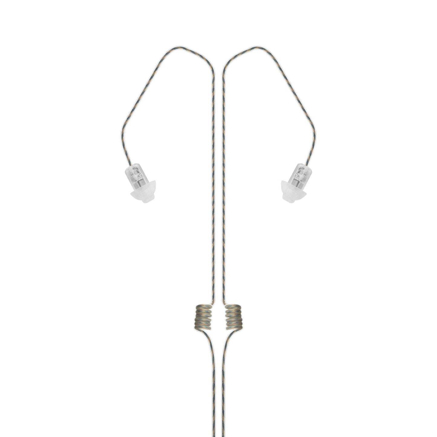 Invisible Series Tubeless Covert/Tactical Radio Dual Earpiece Ambidextrous- 3.5mm, Connects to Speaker Mic for Motorola, Kenwood, Icom, Relm, & More