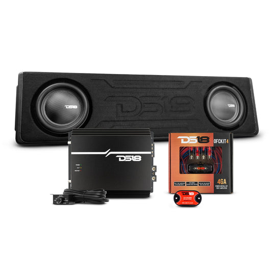 Ford F-150 2 x 10" Subwoofer Loaded Enclosure Package With Vinyl Finish and Dream LED Lights (MADE IN USA)