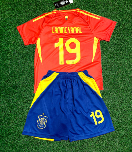 Spain Lamine Yamal Kids Home Soccer Jersey Toddler & Youth Sizes