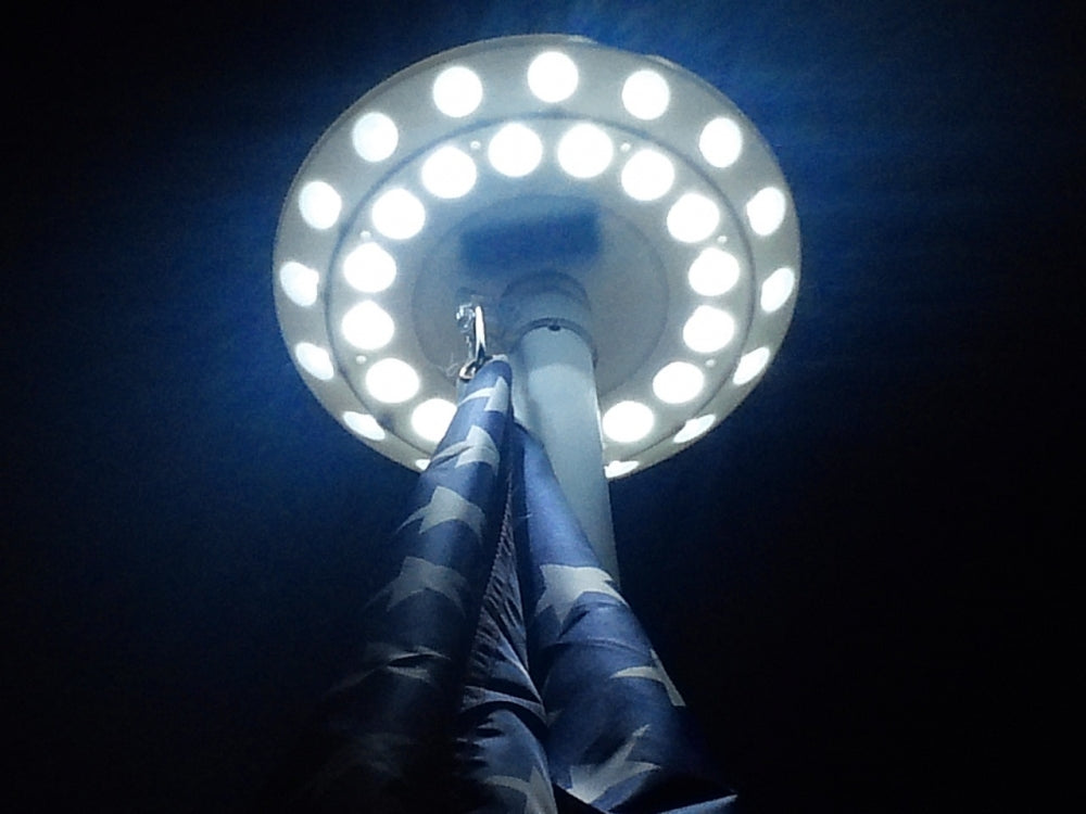 Double Row Solar Flagpole Top Light - 40 LED