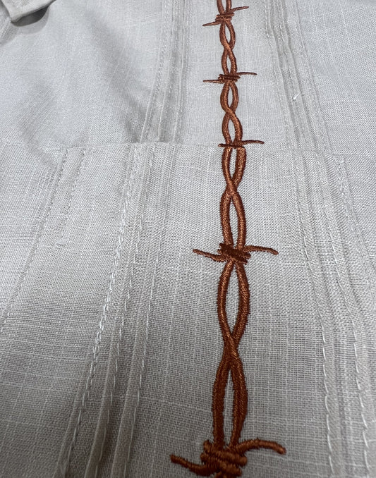 Guayabera - Burnt Orange Barbed Wire