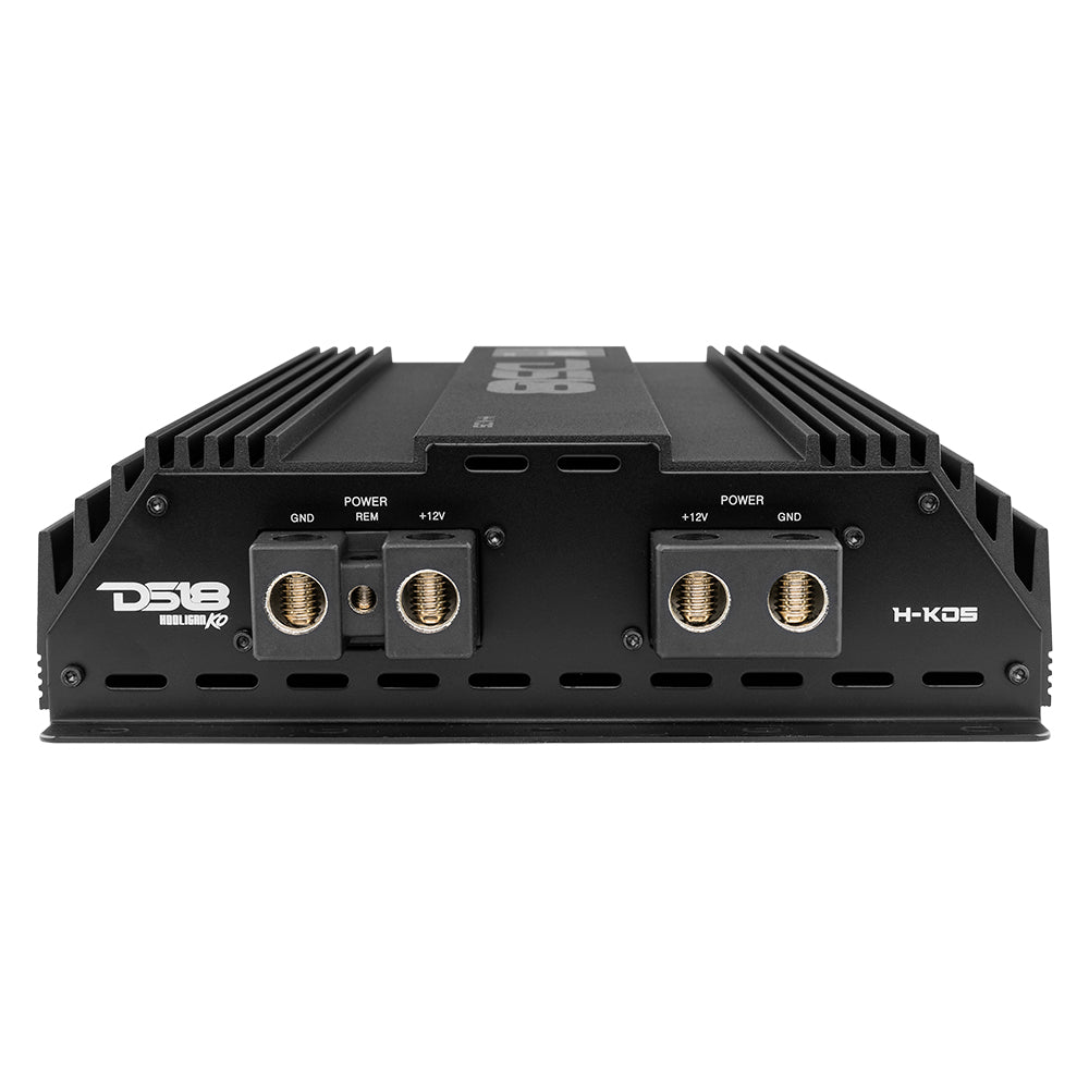 HOOLIGAN KO 1-Channel Amplifier with Voltmeter 5000 Watts Rms @ 1-Ohm Made In Korea Black