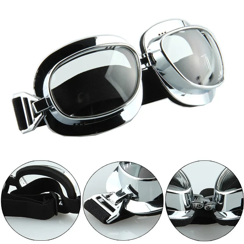 Motorcycle Goggles Vintage Windproof UV Protection for Harley