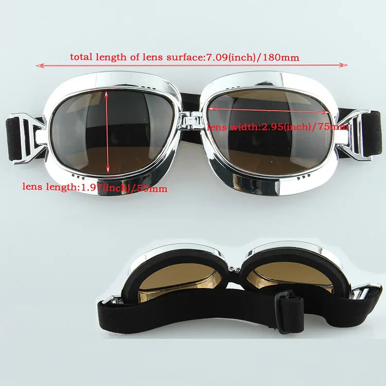 Motorcycle Goggles Vintage Windproof UV Protection for Harley