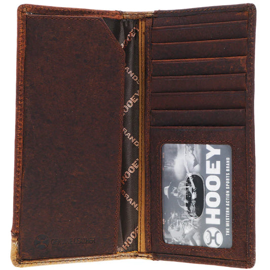 HOOey "Chisholm" Tricolor Western Yoke (Brown/Tan) - Men's Rodeo Wallet