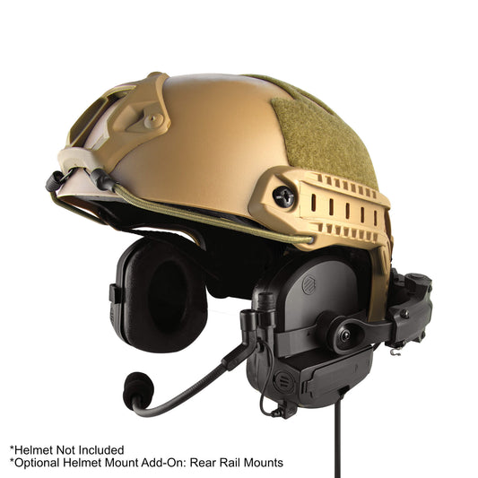 PolTact V2 Tactical Comms Helmet Headset w/ Active Hearing Protection & Quick Disconnect (Hirose) Adapter - Sepura Tetra STP8000, STP9000, SBP/SCP/SEP8000, SC20, SC21 & more