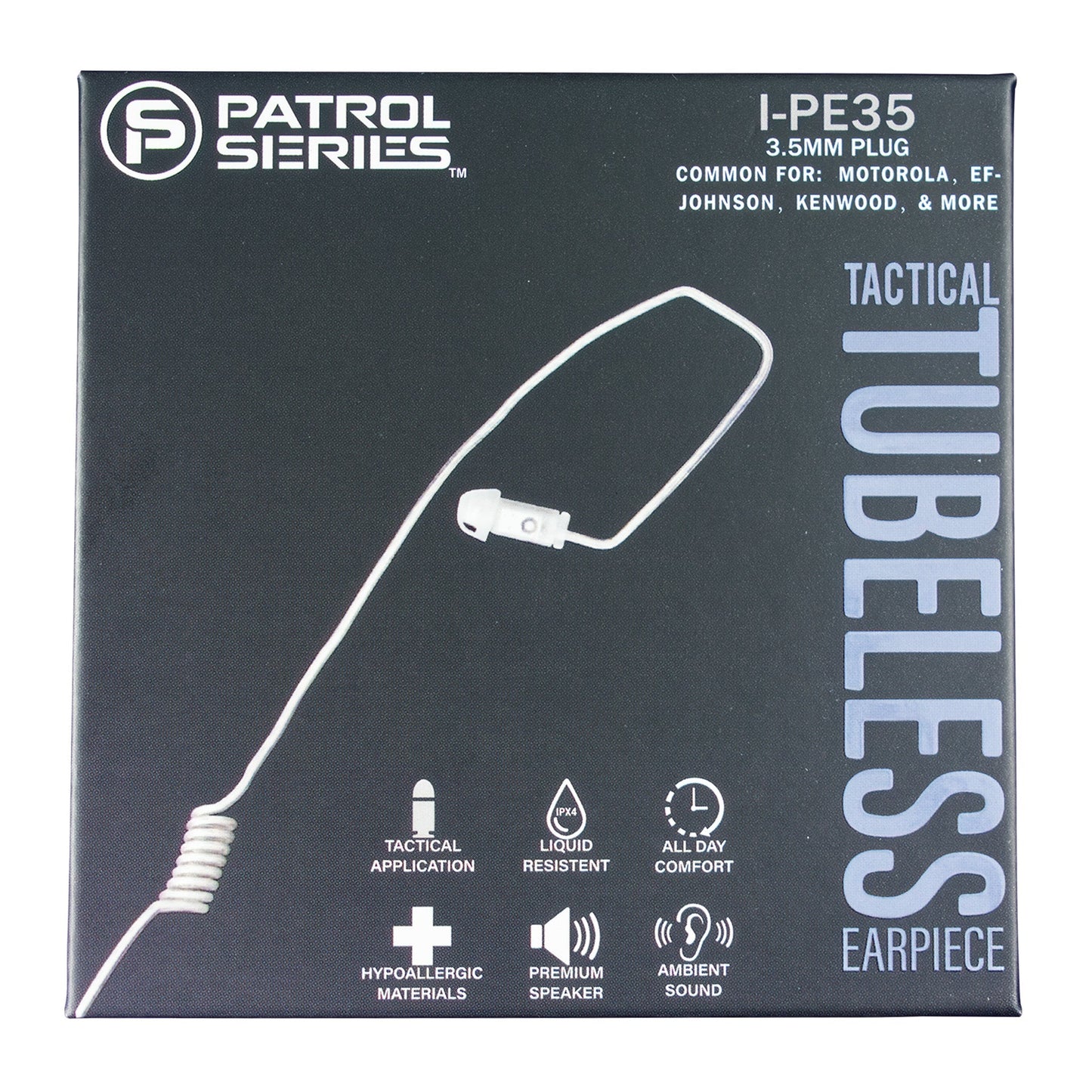 Invisible Series Mic/Dual Earpiece Upgrade Kit- Tubeless Covert/Tactical Radio Earpiece Ambidextrous- Tubeless Earpiece & Acoustic Tube Kit Converter