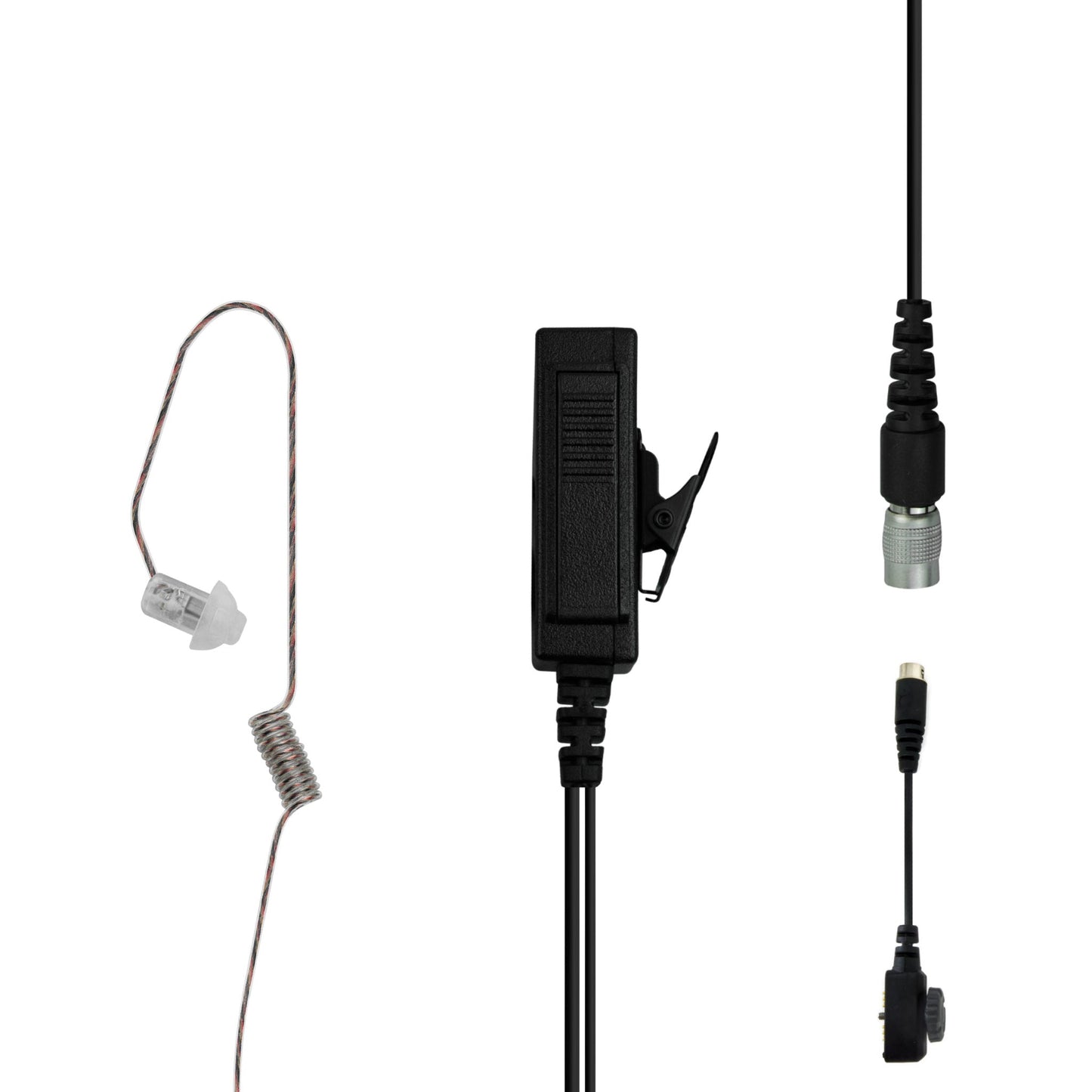 Patrol Mic & Invisible Series Tubeless Earpiece Complete Tactical Kit w/ Quick Disconnect (Hirose) - Sonim XP5, XP5plus, XP5s, XP8, XP10