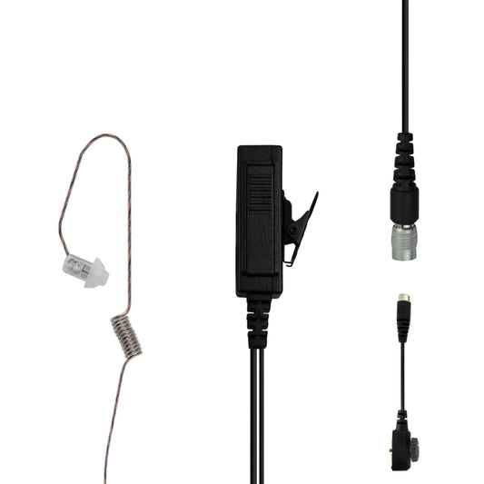 Patrol Mic & Invisible Series Tubeless Earpiece Complete Tactical Kit w/ Quick Disconnect (Hirose) - Sonim XP5, XP5plus, XP5s, XP8, XP10