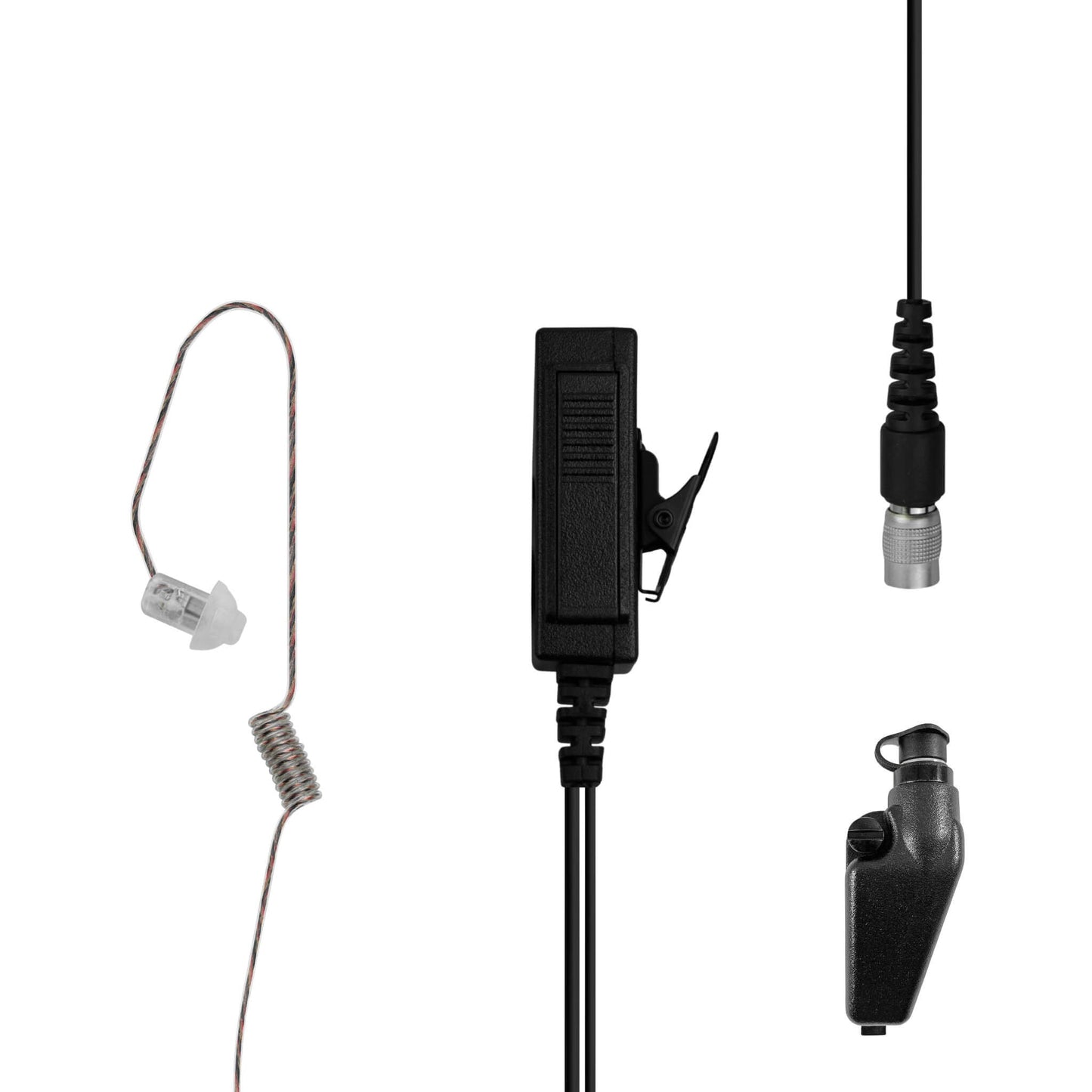 Patrol Mic & Invisible Series Tubeless Earpiece Complete Tactical Kit w/ Quick Disconnect (Hirose) - Kenwood All Multi-Pin TK & NX Series