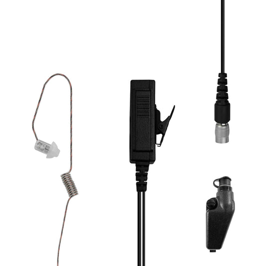 Patrol Mic & Invisible Series Tubeless Earpiece Complete Tactical Kit w/ Quick Disconnect (Hirose) - Kenwood All Multi-Pin TK & NX Series