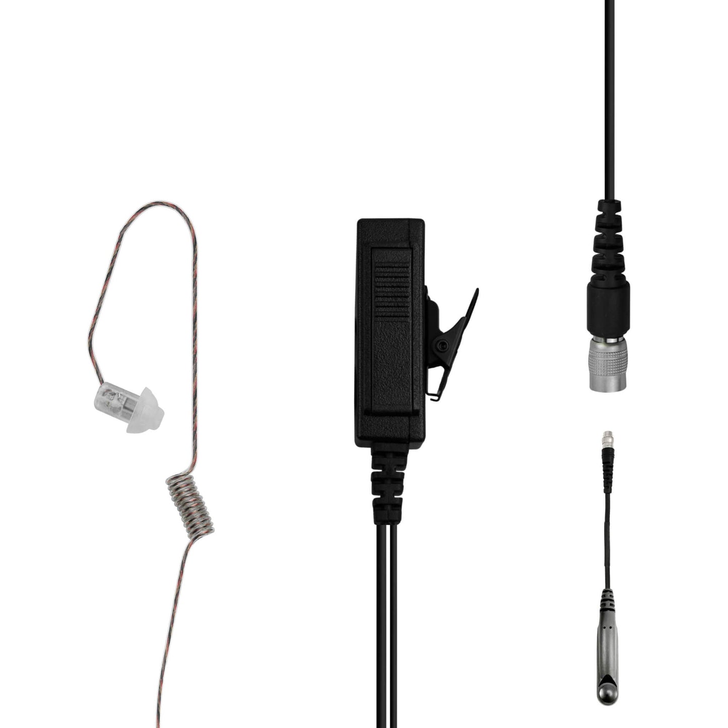 Patrol Mic & Invisible Series Tubeless Earpiece Complete Tactical Kit w/ Quick Disconnect (Hirose) - Relm/BK Radio Complete KNG & KNG2 Series
