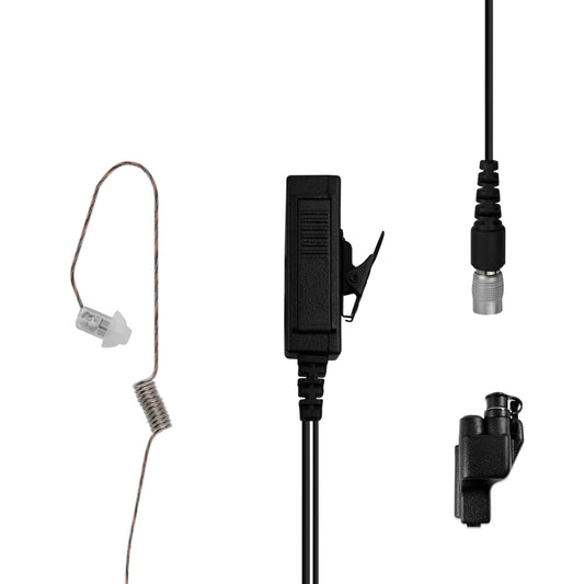 Patrol Mic & Invisible Series Tubeless Earpiece Complete Tactical Kit w/ Quick Disconnect (Hirose) - EF Johnson All 51, 5000, 5100, 7700, 8100 Series, Ascend, Kenwood VP400, VP600, VP900 & More