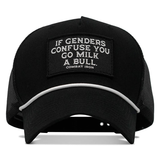 If Gender Confuses You Go Milk A Bull Patch Rope Snapback Hat