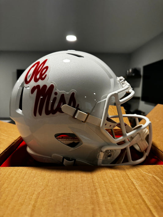 Mississippi (Ole Miss) Rebels Full Size Speed Replica Football Helmet Gloss White - NCAA