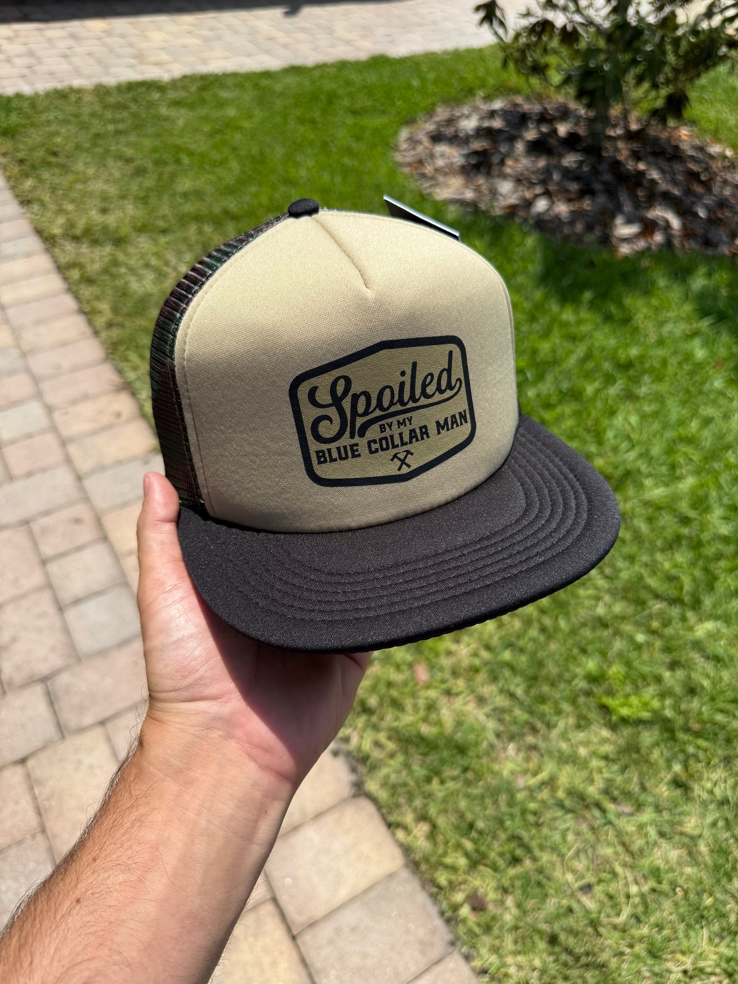 Spoiled by my Blue Collar Man Snapback Trucker