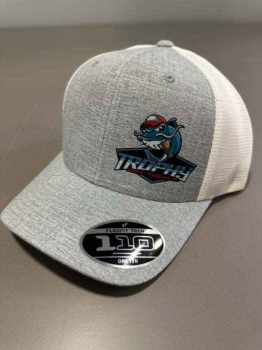 Trophy Cat Tackle Heather Grey/White FlexFit 110 Snap Back Trucker Hat