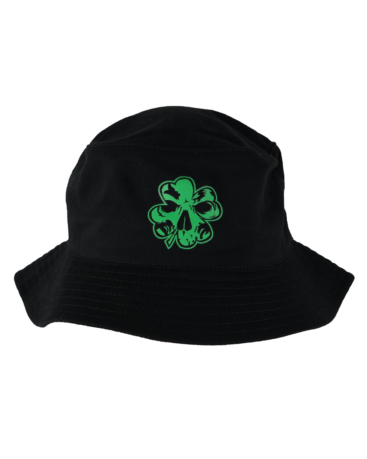 Black Bucket Cap Green Center Clover