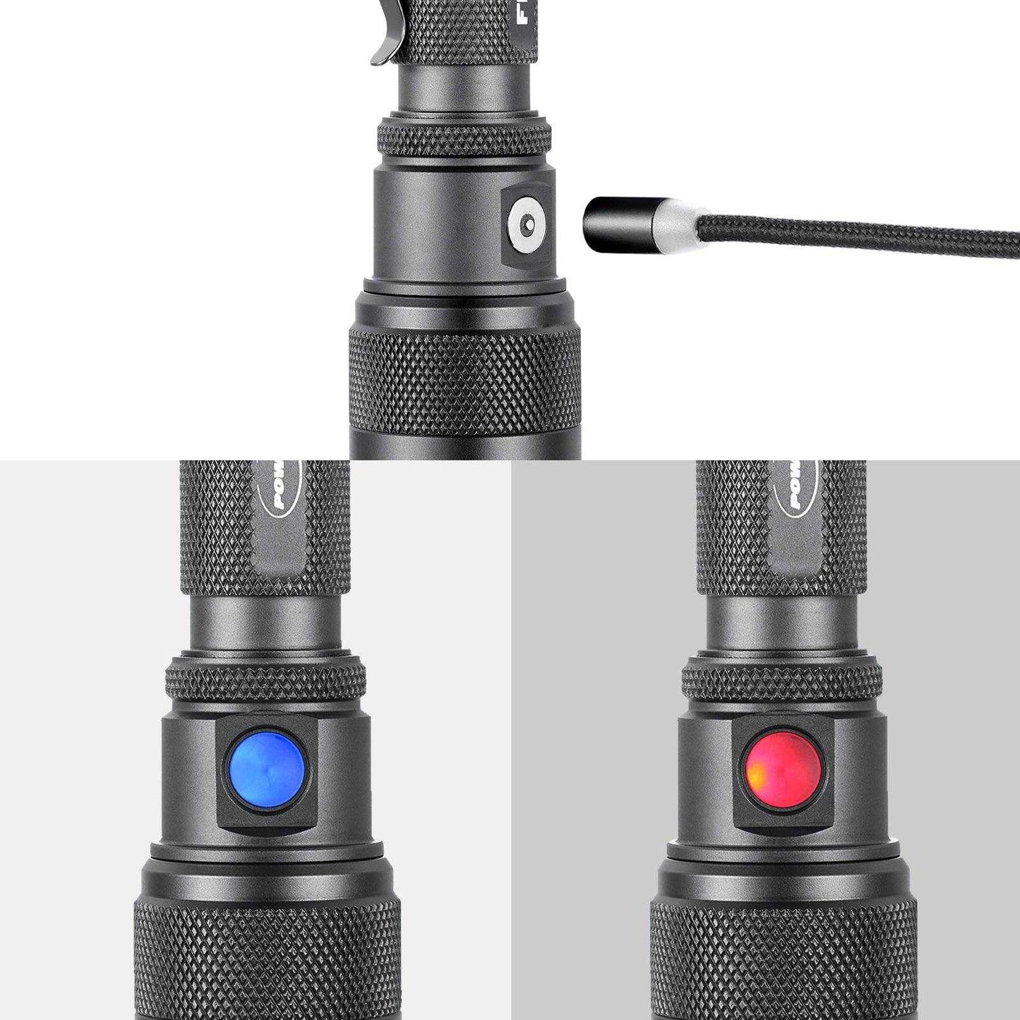 FlexBeam 1200LM Thread-Zoom Hunting Flashlight | 700M Range | Stable on Guns & Bikes