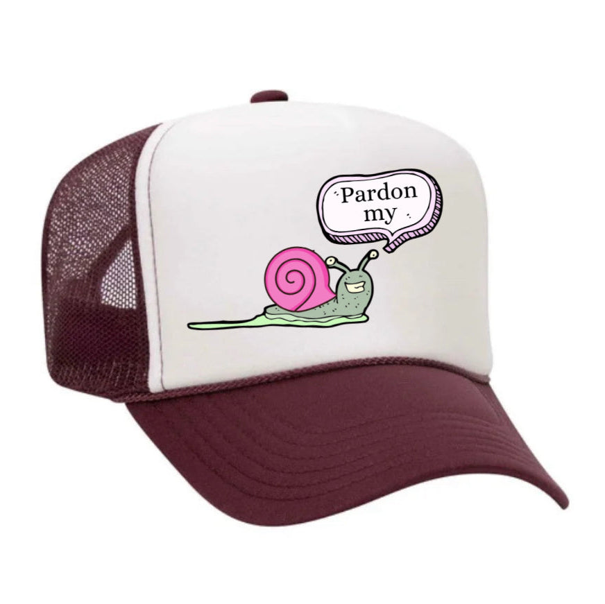 Pardon My Snail Trail Trucker Hat