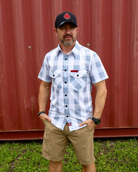 The "Great White" Light-Weight 4-Way Stretch Button Up