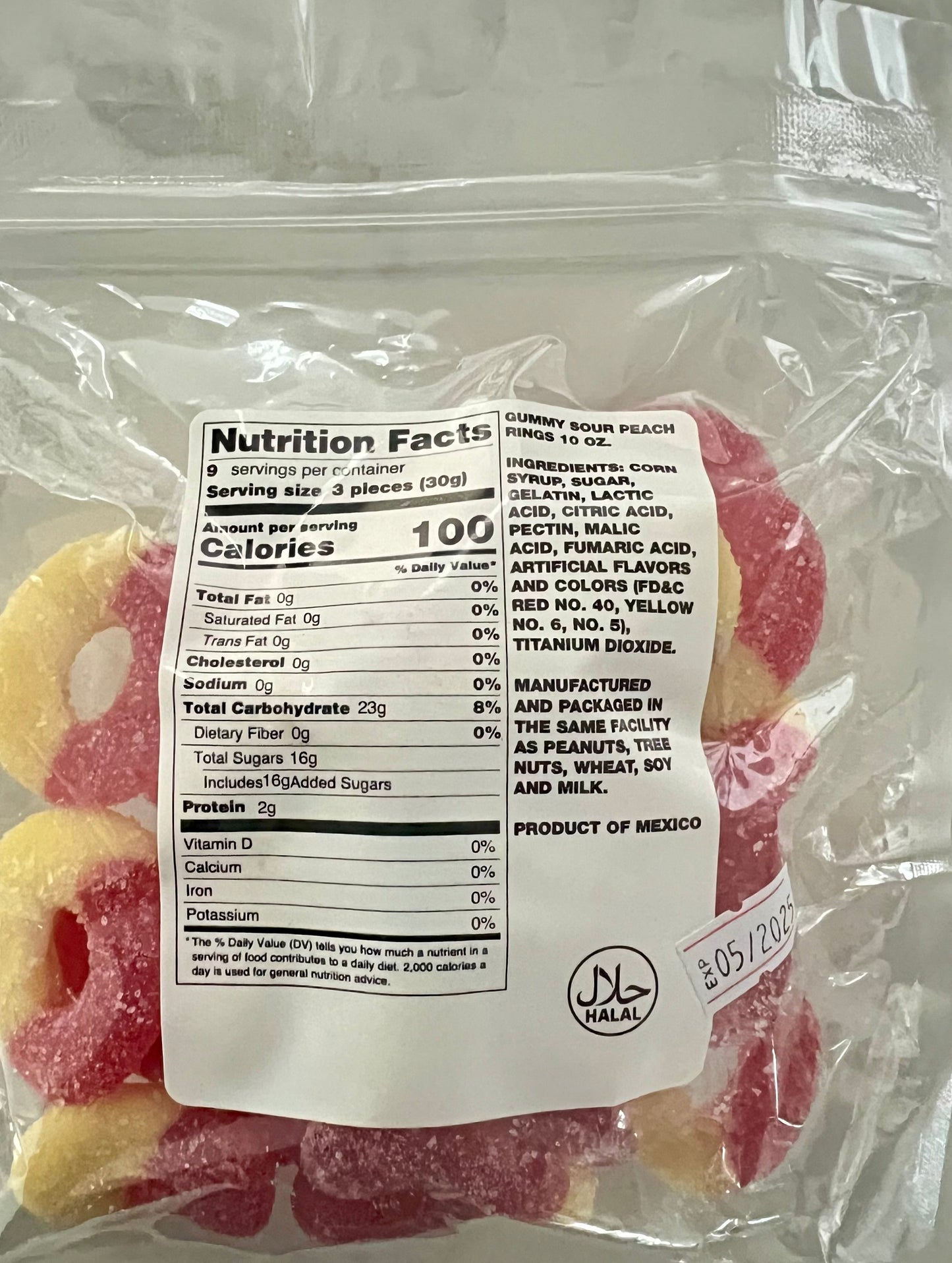 Gummy Sour Peach Rings