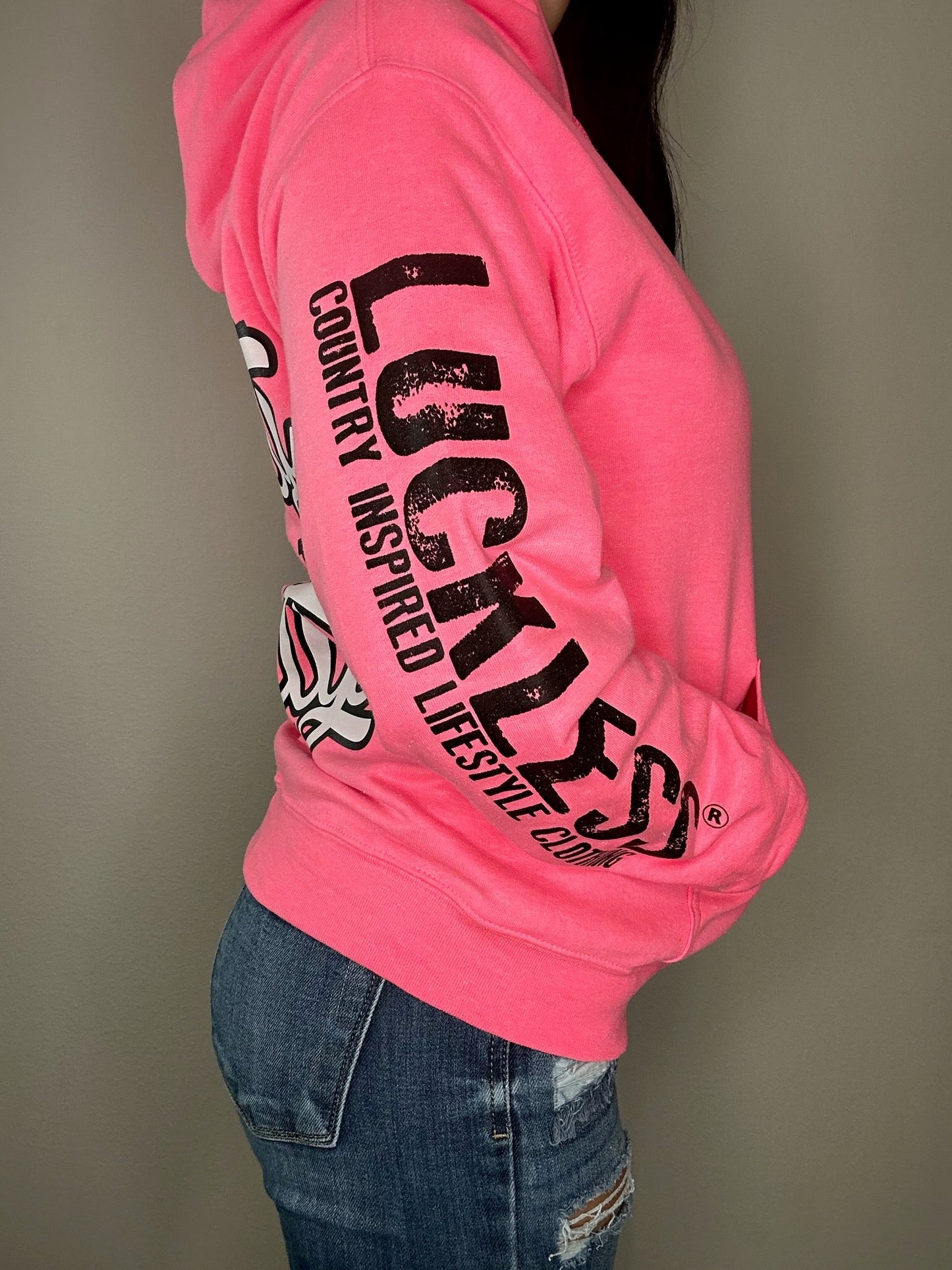 Look Pretty Play Dirty Hoodie | Neon Pink
