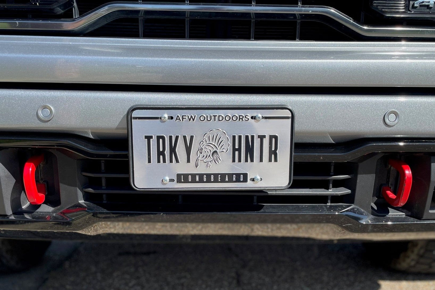 Brushed Aluminum Turkey Hunter License Plate