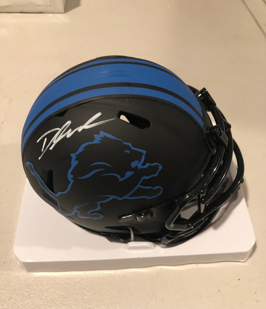 D'Andre Swift Signed Eclipse Alternate Speed NFL Mini Helmet w/JSA COA