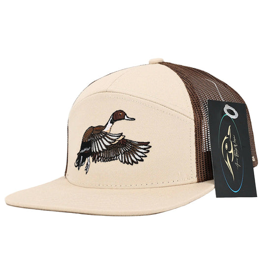 AF Waterfowl Pintail Pale Khaki & Brown 7 Panel Hat