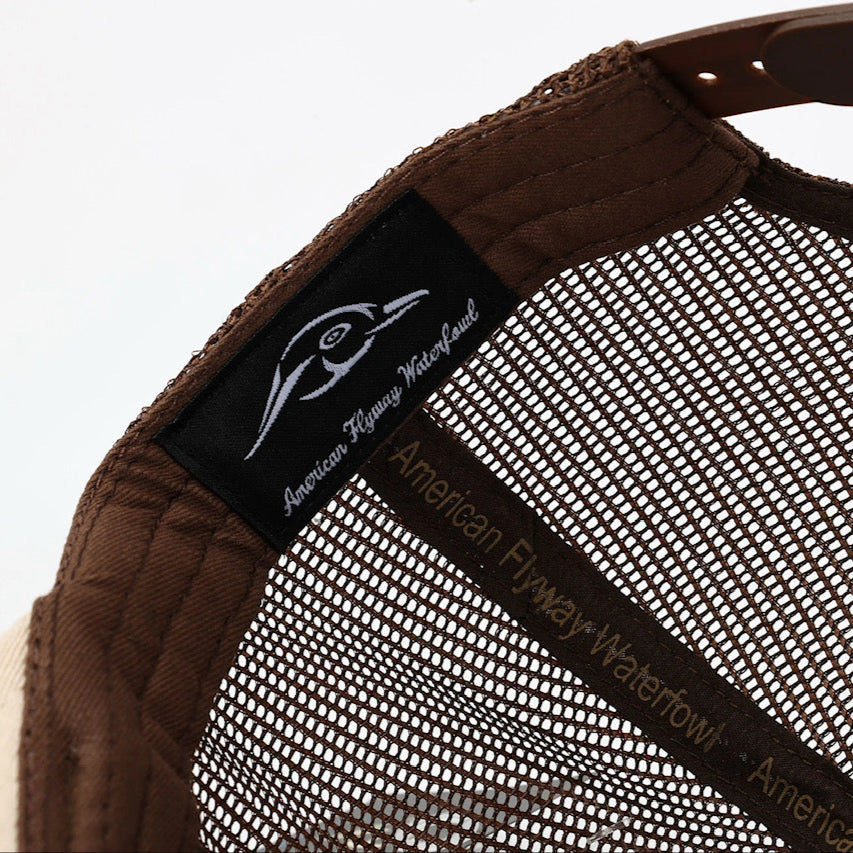 AF Waterfowl Pintail Pale Khaki & Brown 7 Panel Hat