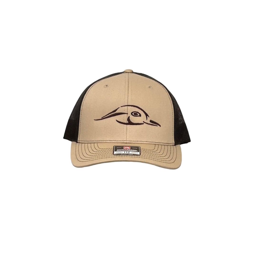112 Khaki / Coffee Duck Logo Trucker