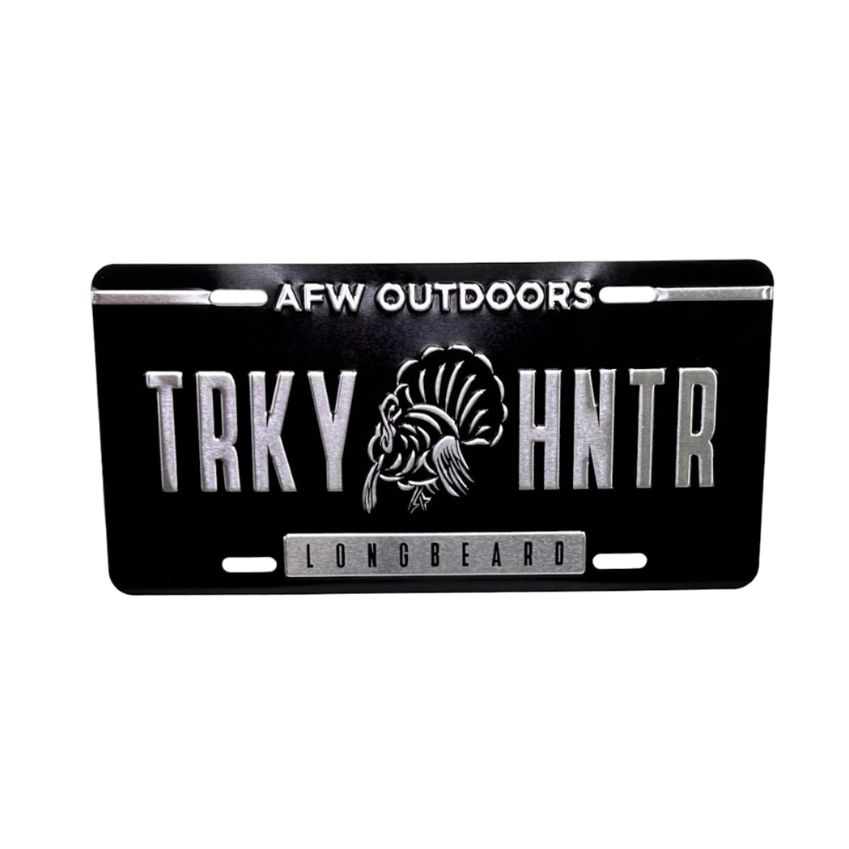 Black Embossed Turkey Hunter License Plate